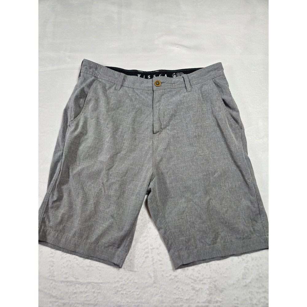 Vissla Mens Hybrid Walkshorts Grey Upcycled Poly Cotton Stretch Size 33